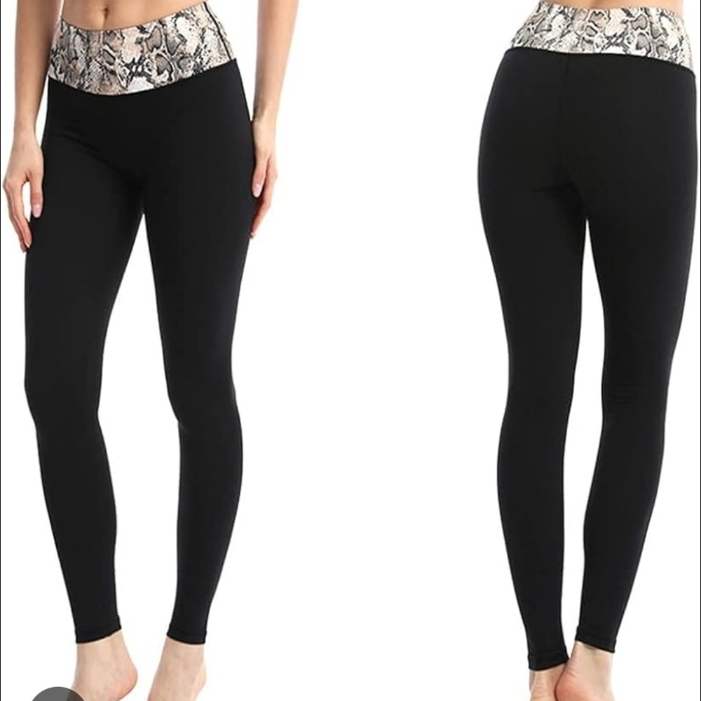 Lululemon Athletica Black and Gray High-Rise Leggings ((NNT) L37 Hip10 Inseam29